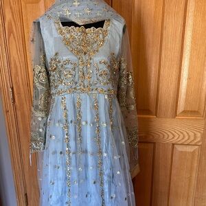Long Pishwas style kameez with lengha
